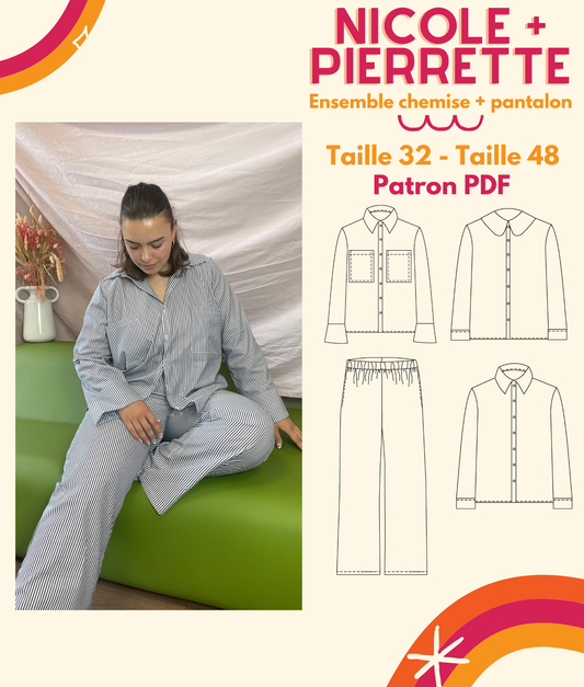 (Numérique) Patron DUO- Chemise Pierrette & Pantalon Nicole