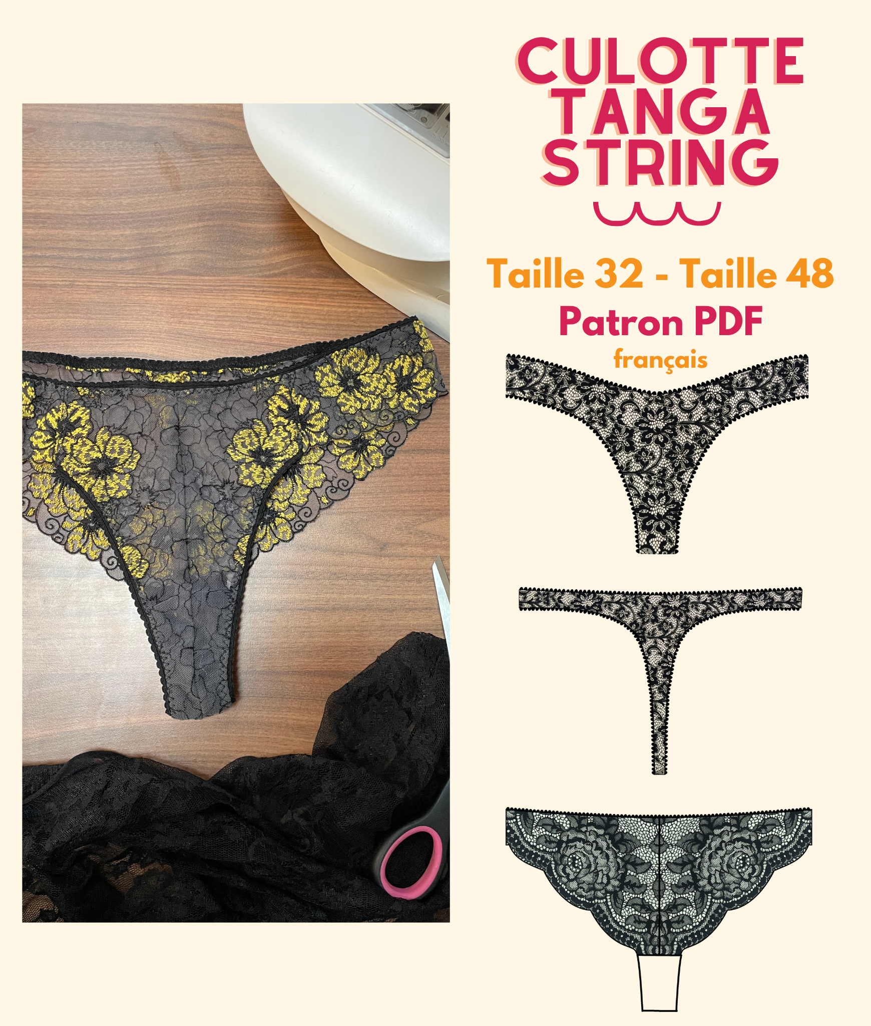 Patron de Tanga, String et Culotte – Marie Claude