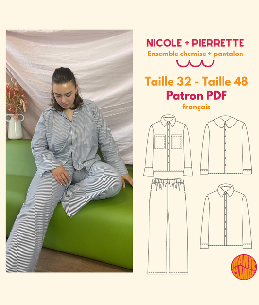 Patron DUO Chemise Pierrette & Pantalon Nicole