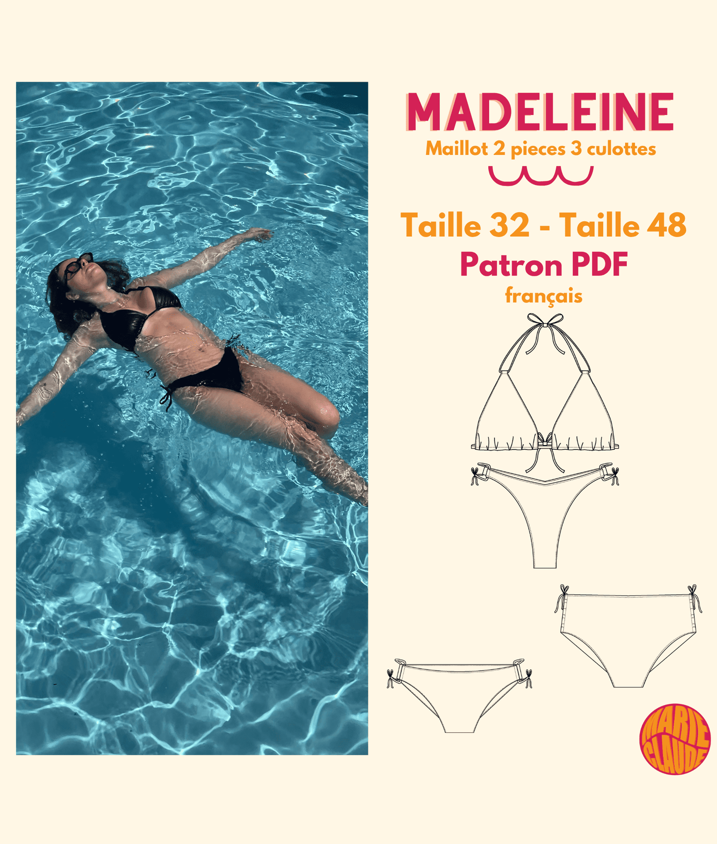 Patron Maillot de bain 2 pièces Madeleine