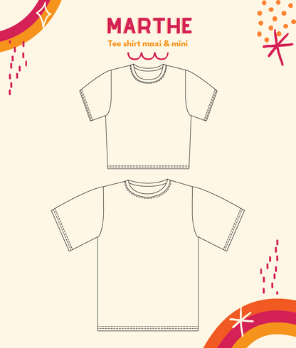 Patron Tee shirt Marthe Maxi et mini