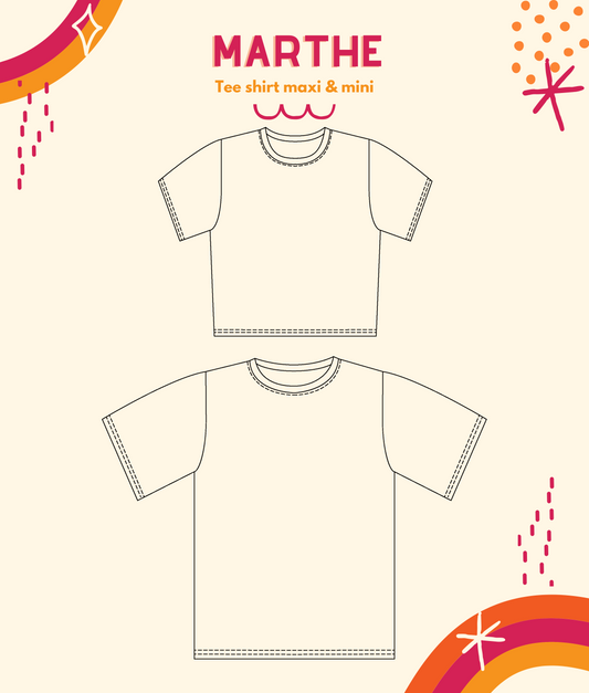 Patron Tee shirt Marthe Maxi et mini