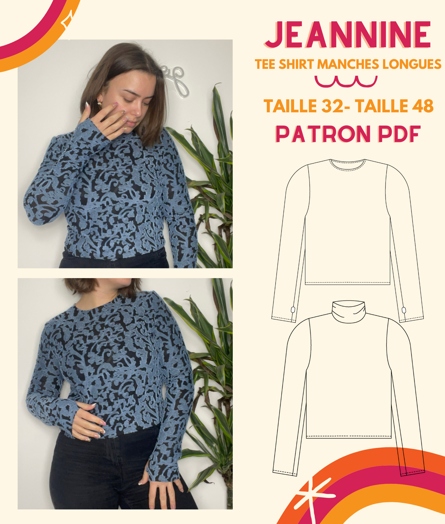 Patron Tee-shirt manches longues Jeannine