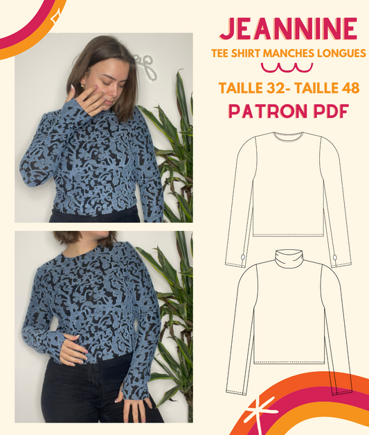 (Numérique) Patron-Tee-shirt manches longues Jeannine