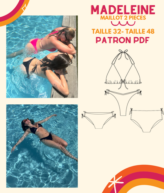 (Numérique) Patron-Maillot de bain 2 pièces Madeleine