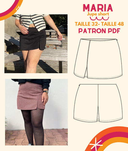 (Numérique) Patron-Jupe short Maria
