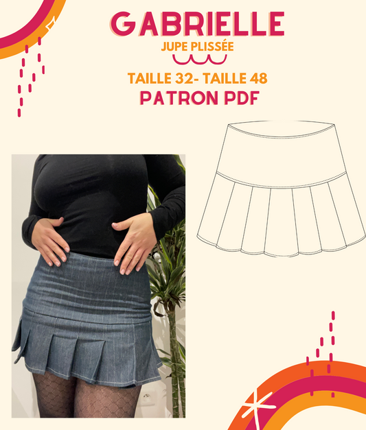 (Numérique) Patron-Jupe plissée Gabrielle