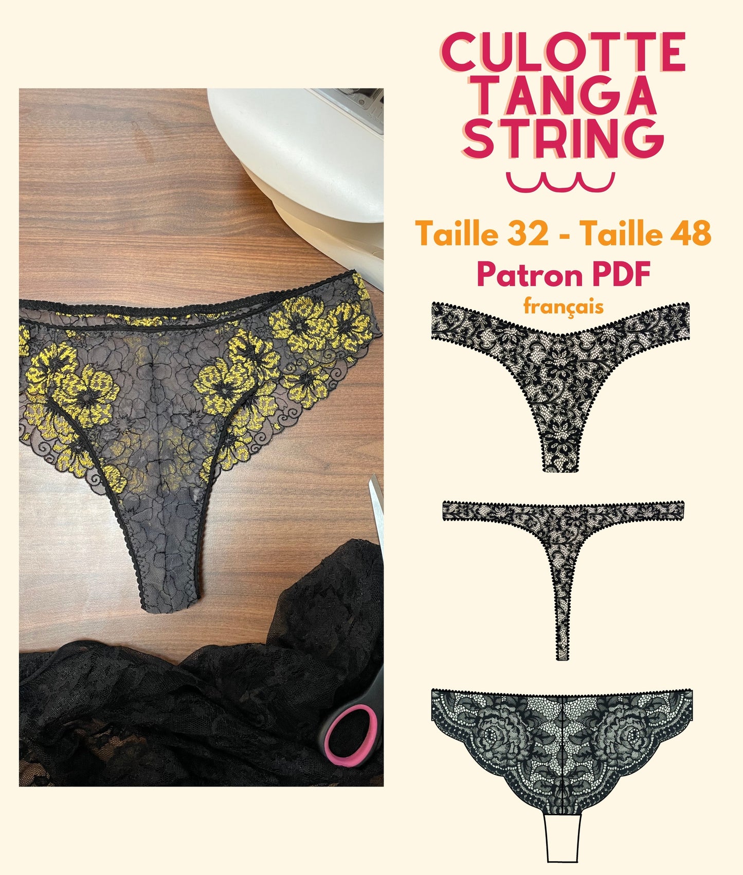 Patron de Tanga, String et Culotte
